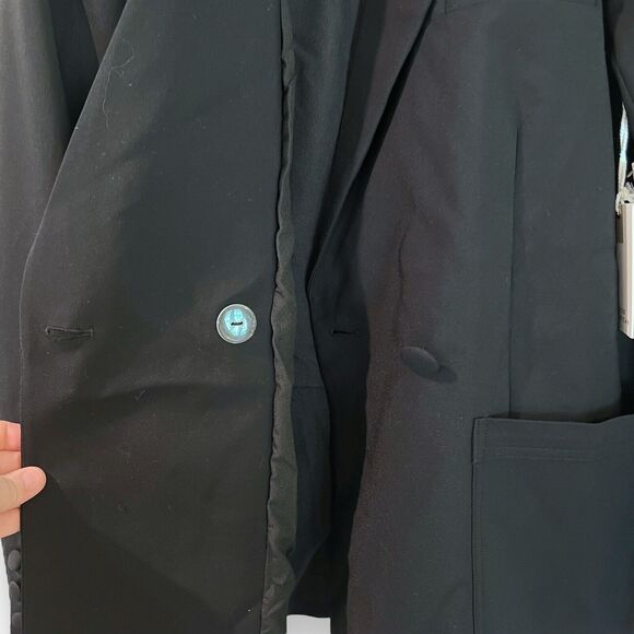 Good American Size 1 (S) Scuba Blazer The Boss 2.0 Double Breasted Shoulder Pads - Picture 10 of 14